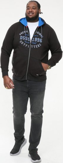 D555 LINGARD Full Zip Hoody With Original Chest Print Black - Gensere og hettegensere - Store hettegensere - 2XL-14XL