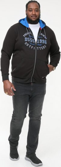 D555 LINGARD Full Zip Hoody With Original Chest Print Black - Gensere og hettegensere - Store hettegensere - 2XL-14XL