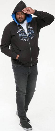 D555 LINGARD Full Zip Hoody With Original Chest Print Black - Gensere og hettegensere - Store hettegensere - 2XL-14XL