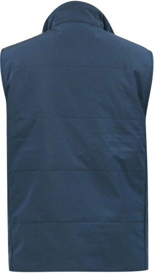 D555 FELIPE Zip Through Padded Gilet With Contrast Colour Lining And Rubber Badge Navy - Jakker - Store jakker - 2XL-12XL