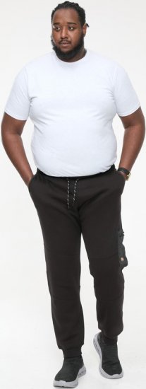 D555 COTGRAVE Couture Elasticated Waistband Jogger With Woven Fabric Trim Black - Sweatbukser og-shorts - Sweatbukser og Sweatshorts 2XL-12XL