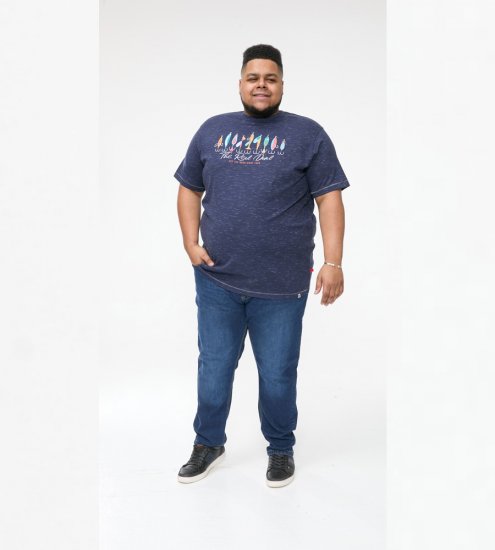 D555 Cropwell T-skjorte med fisketrykk marineblå - T-skjorter - Store T-skjorter - 2XL-14XL