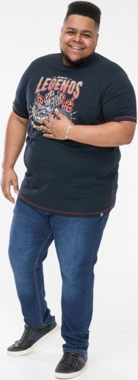 D555 JAGGER Legends Motor Bike Printed Crew Neck T-Shirt Navy - T-skjorter - Store T-skjorter - 2XL-14XL