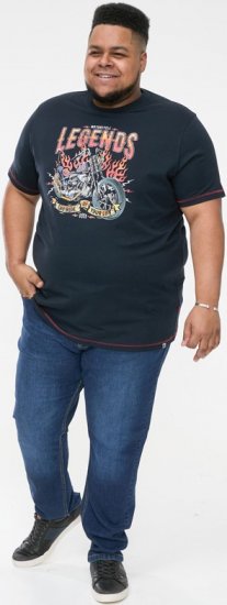 D555 JAGGER Legends Motor Bike Printed Crew Neck T-Shirt Navy - T-skjorter - Store T-skjorter - 2XL-14XL