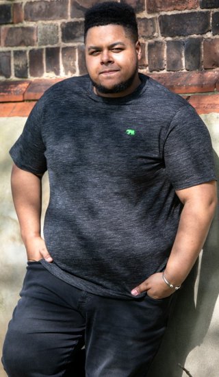 D555 ORSTON Reno Fabric Crew Neck T-Shirt With Chest Embroidery Black Reno - T-skjorter - Store T-skjorter - 2XL-14XL