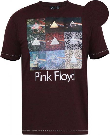 D555 DIVISION Official Pink Floyd Printed T-Shirt Burgundy - T-skjorter - Store T-skjorter - 2XL-14XL