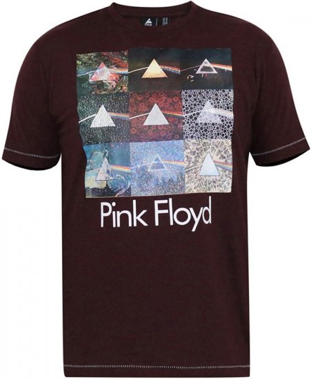 D555 DIVISION Official Pink Floyd Printed T-Shirt Burgundy - T-skjorter - Store T-skjorter - 2XL-14XL