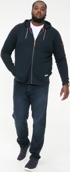 D555 IRVIN Full Zip Jacquard Hoody With Chest Embroidery Navy - Gensere og Hettegensere - Store hettegensere - 2XL-14XL