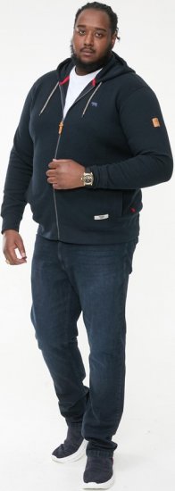 D555 IRVIN Full Zip Jacquard Hoody With Chest Embroidery Navy - Gensere og Hettegensere - Store hettegensere - 2XL-14XL