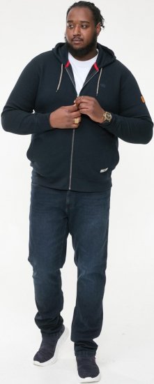 D555 IRVIN Full Zip Jacquard Hoody With Chest Embroidery Navy - Gensere og Hettegensere - Store hettegensere - 2XL-14XL