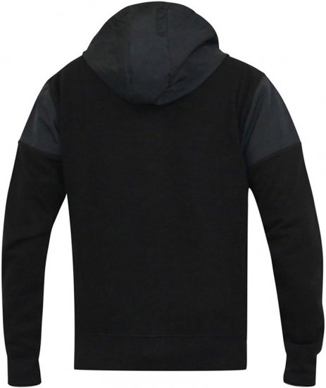 D555 DEAN Couture Zip Through Hoody With Woven Contrast Fabric Trim Black - Gensere og hettegensere - Store hettegensere - 2XL-14XL