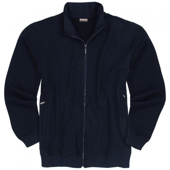 Adamo Athen Sweat Jacket with Full Zipper Navy - Gensere og hettegensere - Store hettegensere - 2XL-14XL
