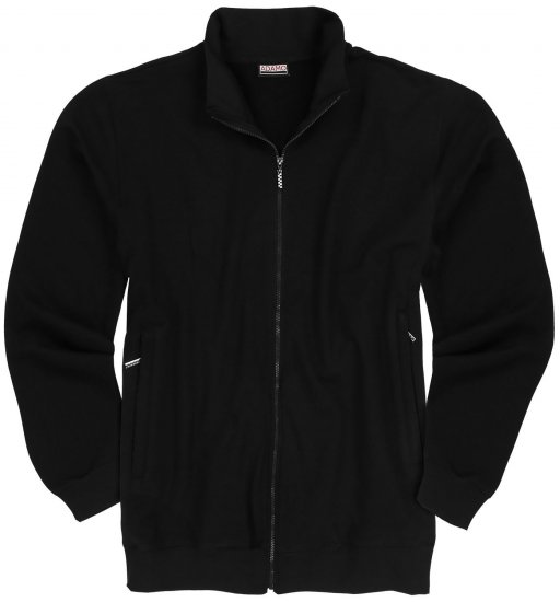 Adamo Athen Sweat Jacket with Full Zipper Black - Gensere og hettegensere - Store hettegensere - 2XL-14XL