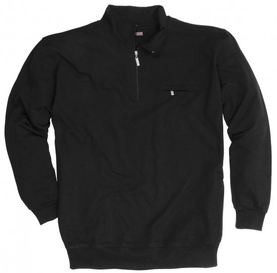 Adamo Athen Sweatshirt Half Zipper Black - Gensere og hettegensere - Store hettegensere - 2XL-14XL