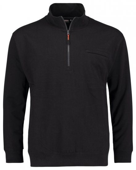 Adamo 159305 Genser med ståkrage og glidelås Svart - Gensere og hettegensere - Store hettegensere - 2XL-14XL