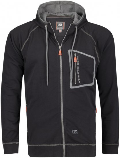 Adamo Michael Hoodie with Zipper Black - Gensere og hettegensere - Store hettegensere - 2XL-14XL