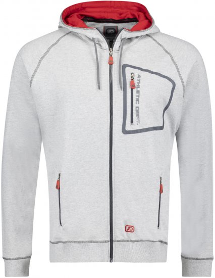 Adamo Michael Hoodie with Zipper Grey - Gensere og Hettegensere - Store hettegensere - 2XL-14XL