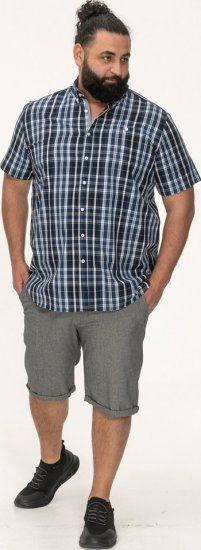 D555 Walsall Button Down Collar Short Sleeve Shirt Navy Shirt - Skjorter - Store skjorter - 2XL-8XL