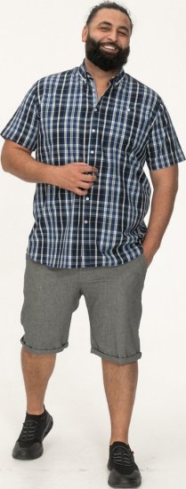 D555 Walsall Button Down Collar Short Sleeve Shirt Navy Shirt - Skjorter - Store skjorter - 2XL-8XL
