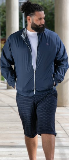 D555 Ealing Lightweight Zip Through Jacket With Zip Pockets Navy - Jakker - Store jakker - 2XL-12XL