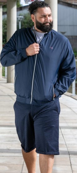 D555 Ealing Lightweight Zip Through Jacket With Zip Pockets Navy - Jakker - Store jakker - 2XL-12XL