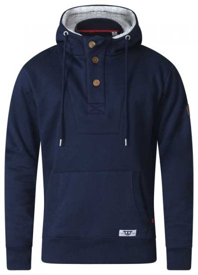 D555 Lorenzo Half zip Hoodie Navy - Gensere og hettegensere - Store hettegensere - 2XL-14XL