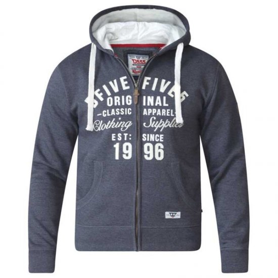 D555 Vadal Full Zip Hoodie Charcoal - Gensere og hettegensere - Store hettegensere - 2XL-14XL