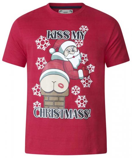 D555 Naughty X-mas T-shirt Red - T-skjorter - Store T-skjorter - 2XL-14XL