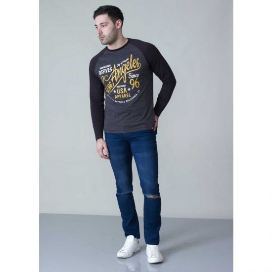 D555 Neill Long Sleeve T-shirt Black - T-skjorter - Store T-skjorter - 2XL-14XL