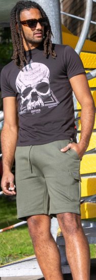 D555 Hucknall Skull Monochrome Printed Crew Neck T-shirt Washed Black - T-skjorter - Store T-skjorter - 2XL-14XL