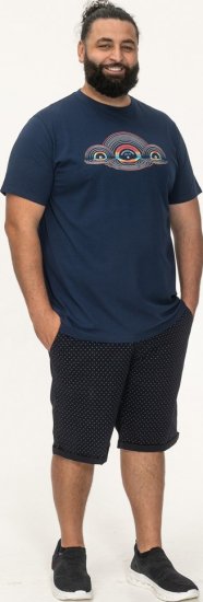 D555 Cheltenham Record With Reflection Printed T-shirt French Navy - T-skjorter - Store T-skjorter - 2XL-14XL