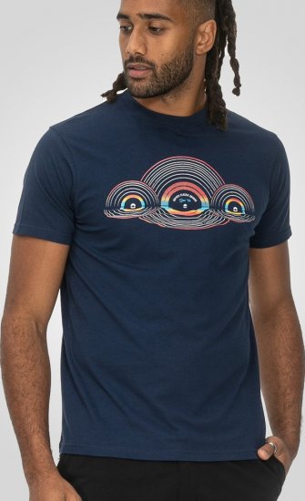D555 Cheltenham Record With Reflection Printed T-shirt French Navy - T-skjorter - Store T-skjorter - 2XL-14XL