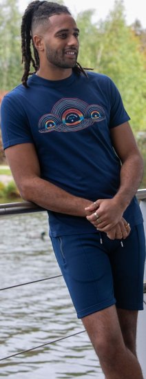 D555 Cheltenham Record With Reflection Printed T-shirt French Navy - T-skjorter - Store T-skjorter - 2XL-14XL