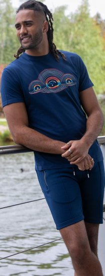 D555 Cheltenham Record With Reflection Printed T-shirt French Navy - T-skjorter - Store T-skjorter - 2XL-14XL