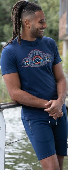 D555 Cheltenham Record With Reflection Printed T-shirt French Navy - T-skjorter - Store T-skjorter - 2XL-14XL