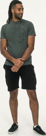 D555 Poole Circle Wave Printed Crew Neck T-shirt Khaki - T-skjorter - Store T-skjorter - 2XL-14XL