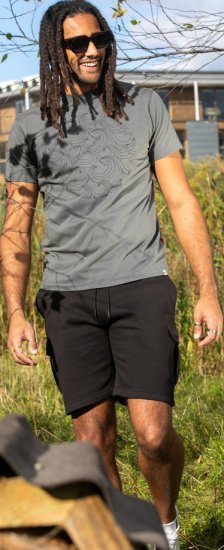 D555 Poole Circle Wave Printed Crew Neck T-shirt Khaki - T-skjorter - Store T-skjorter - 2XL-14XL