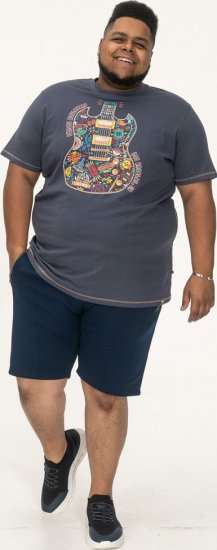 D555 Stockport Multi Coloured Guitar Printed T-Shirt Denim - T-skjorter - Store T-skjorter - 2XL-14XL