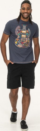 D555 Stockport Multi Coloured Guitar Printed T-Shirt Denim - T-skjorter - Store T-skjorter - 2XL-14XL