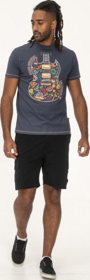 D555 Stockport Multi Coloured Guitar Printed T-Shirt Denim - T-skjorter - Store T-skjorter - 2XL-14XL