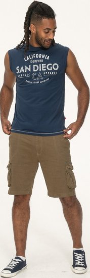 D555 Havant San Diego Printed Sleeveless T-Shirt French Navy - T-skjorter - Store T-skjorter - 2XL-14XL