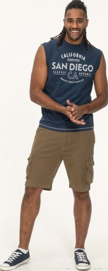 D555 Havant San Diego Printed Sleeveless T-Shirt French Navy - T-skjorter - Store T-skjorter - 2XL-14XL
