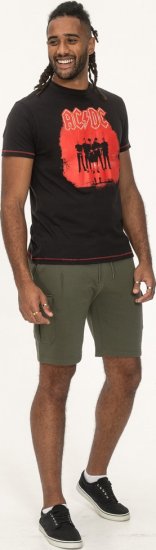 D555 Uxbridge Official AC/DC Band Printed Crew Neck T-Shirt Washed Black TALL SIZES - HERREKLÆR MT-6XLT - Klær for høye menn