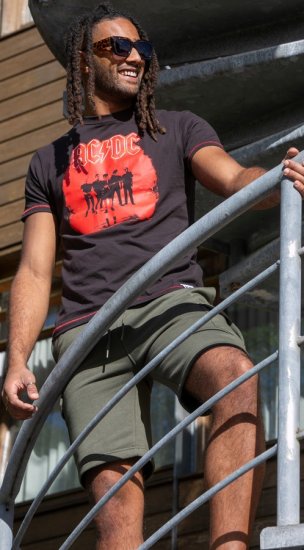 D555 Uxbridge Official AC/DC Band Printed Crew Neck T-Shirt Washed Black TALL SIZES - HERREKLÆR MT-6XLT - Klær for høye menn