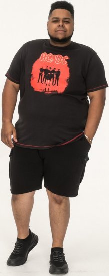 D555 Uxbridge Official AC/DC Band Printed Crew Neck T-Shirt Washed Black TALL SIZES - HERREKLÆR MT-6XLT - Klær for høye menn