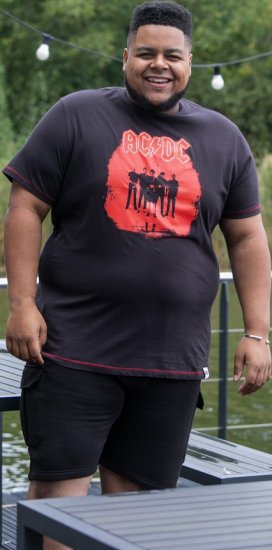 D555 Uxbridge Official AC/DC Band Printed Crew Neck T-Shirt Washed Black TALL SIZES - HERREKLÆR MT-6XLT - Klær for høye menn