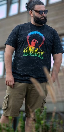 D555 Hendrix Official Jimi Hendrix Printed Crew Neck T-Shirt Black Reno - Band T-skjorter - 