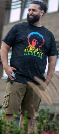 D555 Hendrix Official Jimi Hendrix Printed Crew Neck T-Shirt Black Reno - Band T-skjorter - 