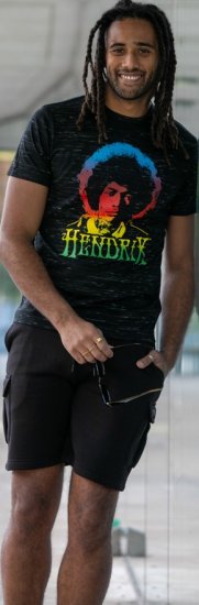 D555 Hendrix Official Jimi Hendrix Printed Crew Neck T-Shirt Black Reno - Band T-skjorter - 