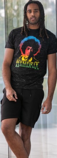 D555 Hendrix Official Jimi Hendrix Printed Crew Neck T-Shirt Black Reno - Band T-skjorter - 